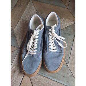 Vans Off The Wall Suede Canvas Men's 8.5 2-Tone Blue‎ White Gun Sole EUC